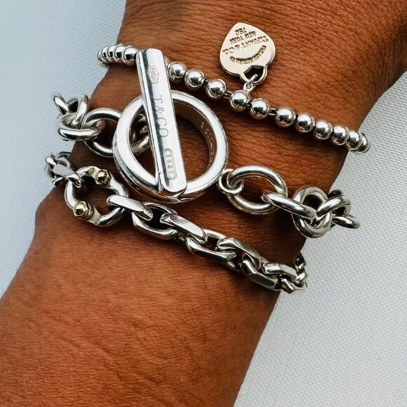 7.5" Rare and Retired Tiffany & Co 1837 Toggle Bracelet in Silver - Picture 1 of 9